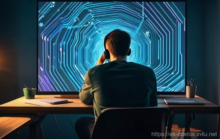 디지털디톡스 챌린지 - **Prompt 1: Digital Overload and Mental Fatigue**
    "A young adult, dressed in casual, comfortable...