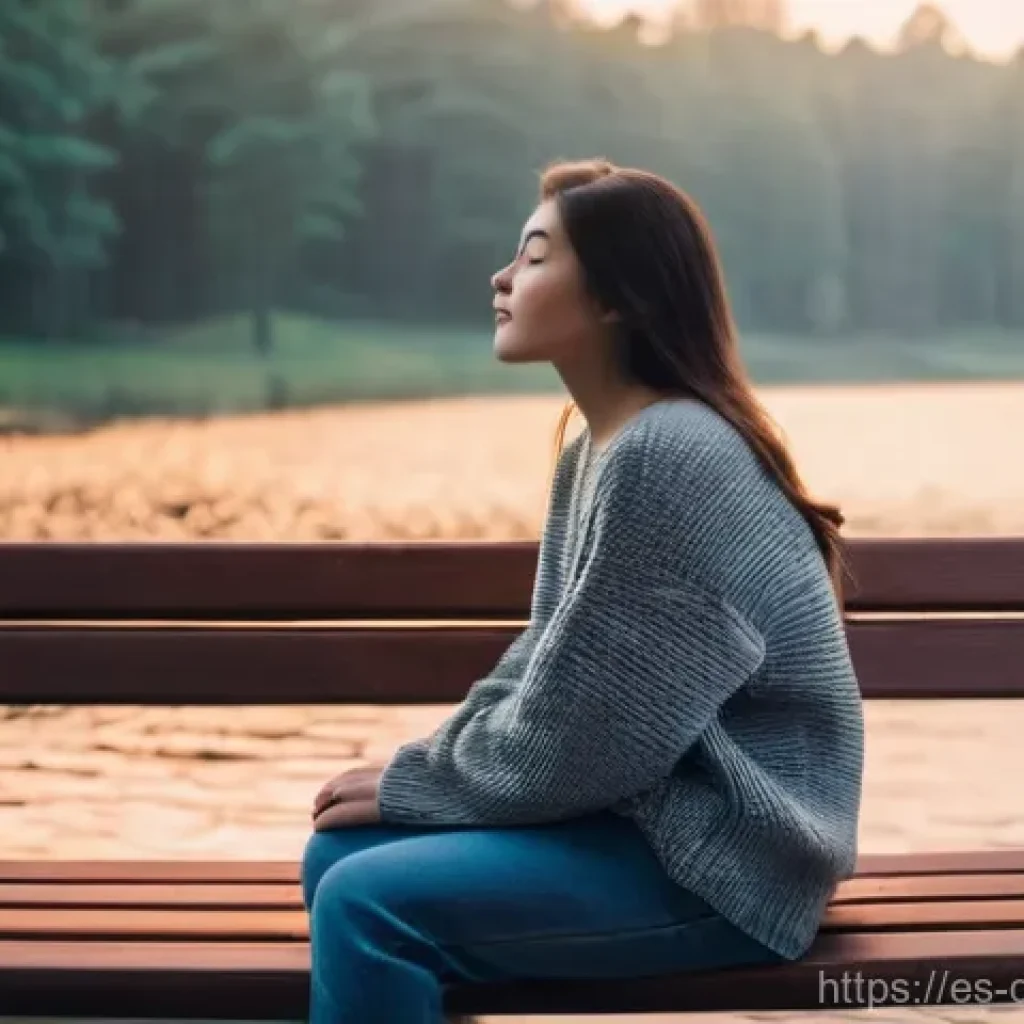 디지털디톡스와 디지털 힐링 - **Prompt:** A young adult, dressed in comfortable, modest casual wear (e.g., jeans and a sweater), s...