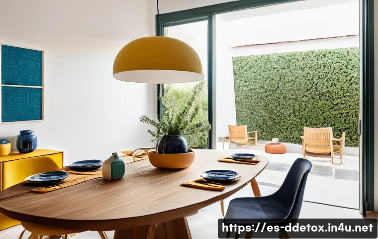 디지털디톡스와 스마트 기기 사용 줄이기 - A cozy family dining room in a modern Spanish home, during a lively mealtime where all family member...
