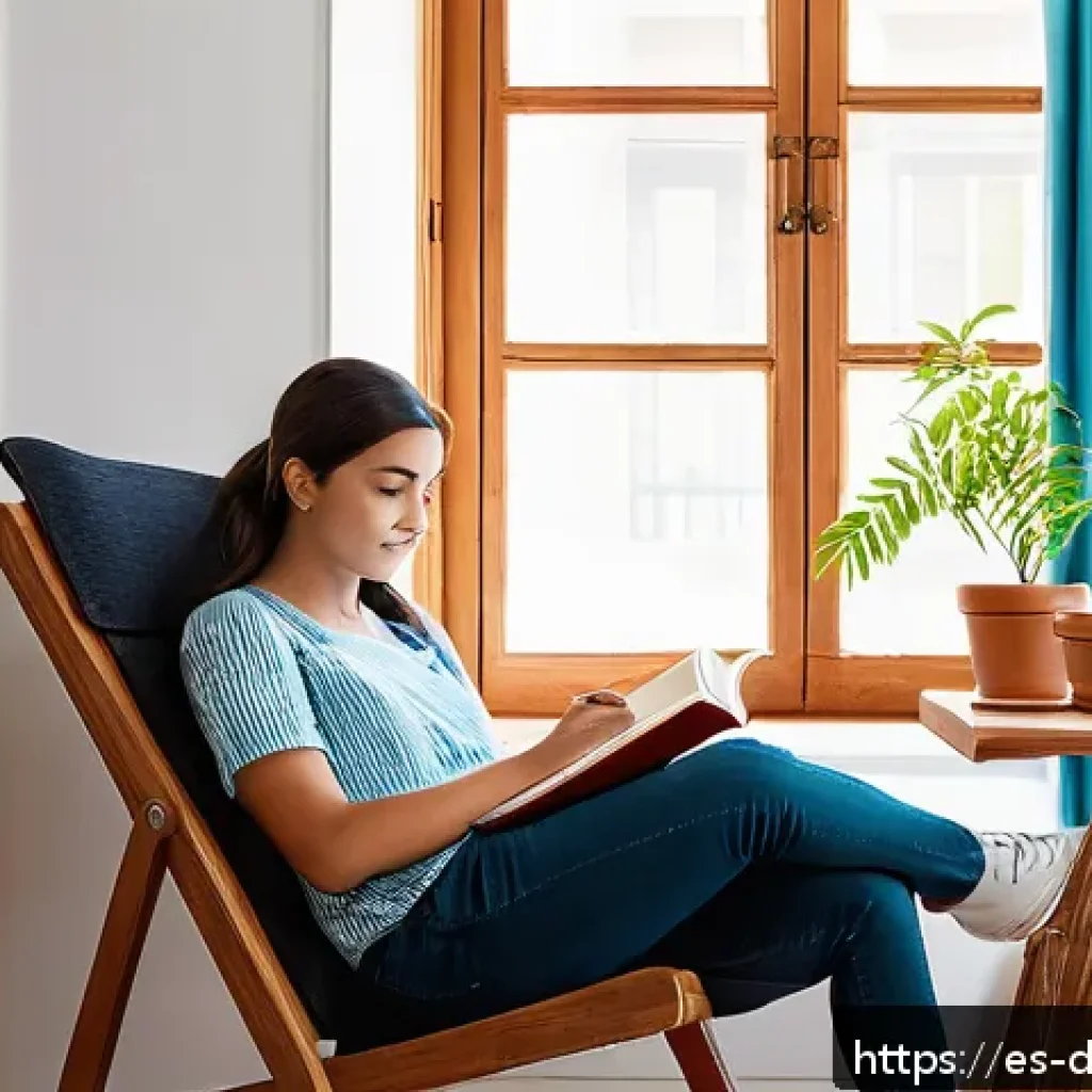 디지털디톡스와 온라인 강의 집중력 향상 - A serene, well-organized home study space in a bright room typical for a Spanish household, featurin...