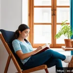 디지털디톡스와 온라인 강의 집중력 향상 - A serene, well-organized home study space in a bright room typical for a Spanish household, featurin...